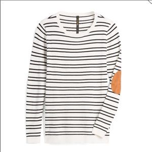 Renee C for Stitchfix Striped Elbow Patch Top